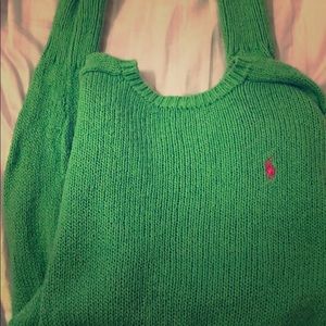 Polo sweater/neon green